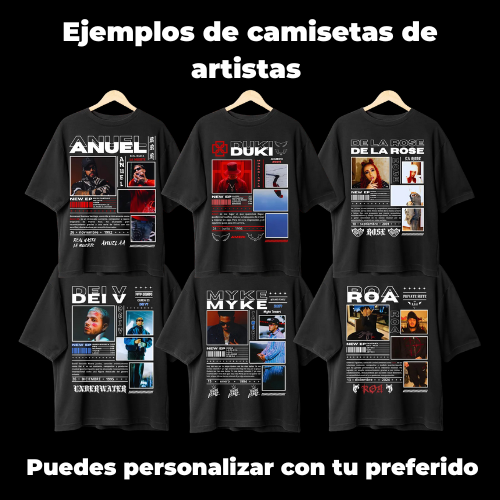 Camiseta de tu artista favorito personalizada